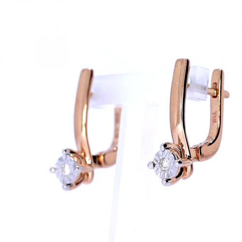 Auksiniai auskarai su briliantais