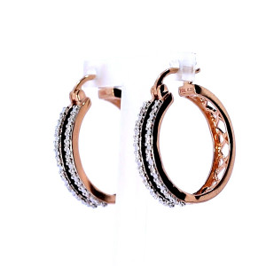 Золотые серьги с чёрными бриллиантами