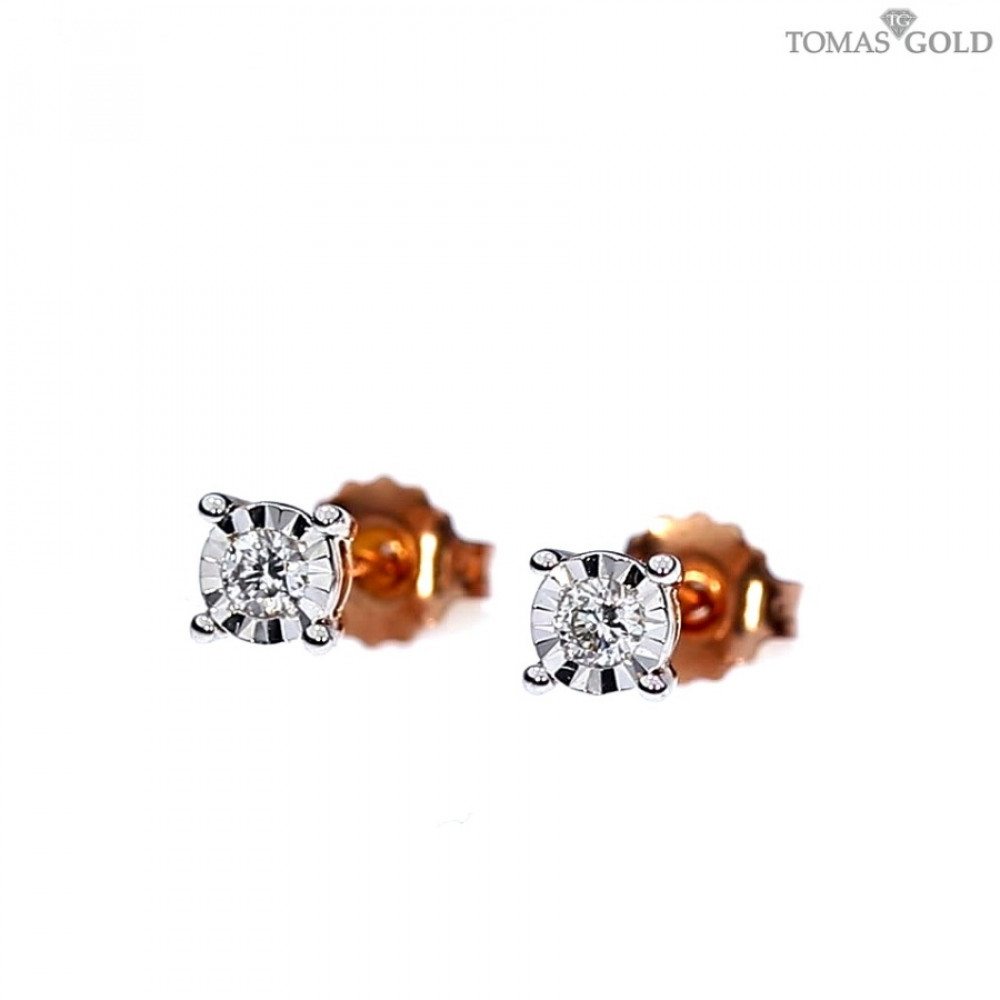 Gold earrings with diamonds