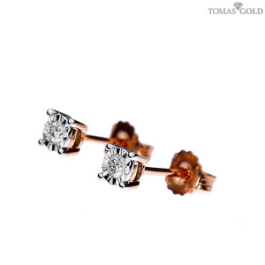 Gold earrings with diamonds