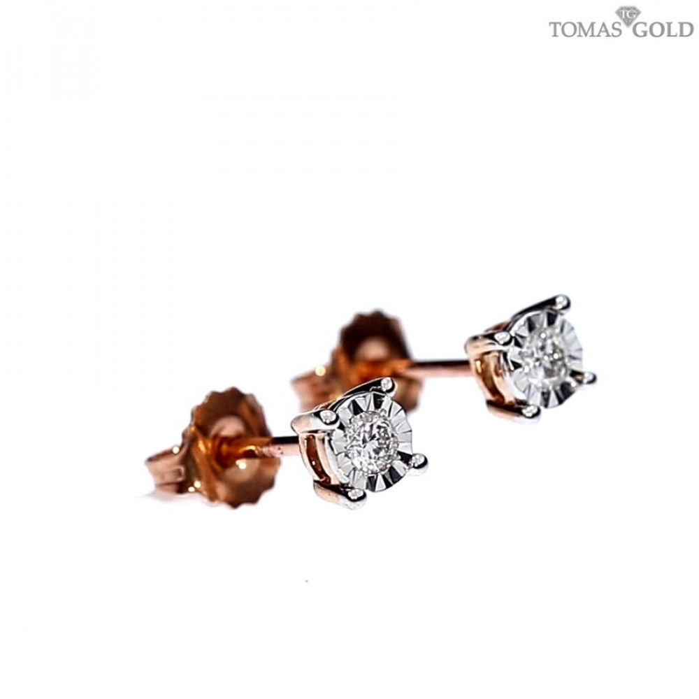 Gold earrings with diamonds