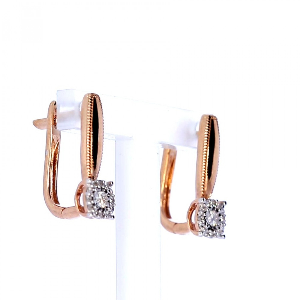 Gold earrings with diamonds