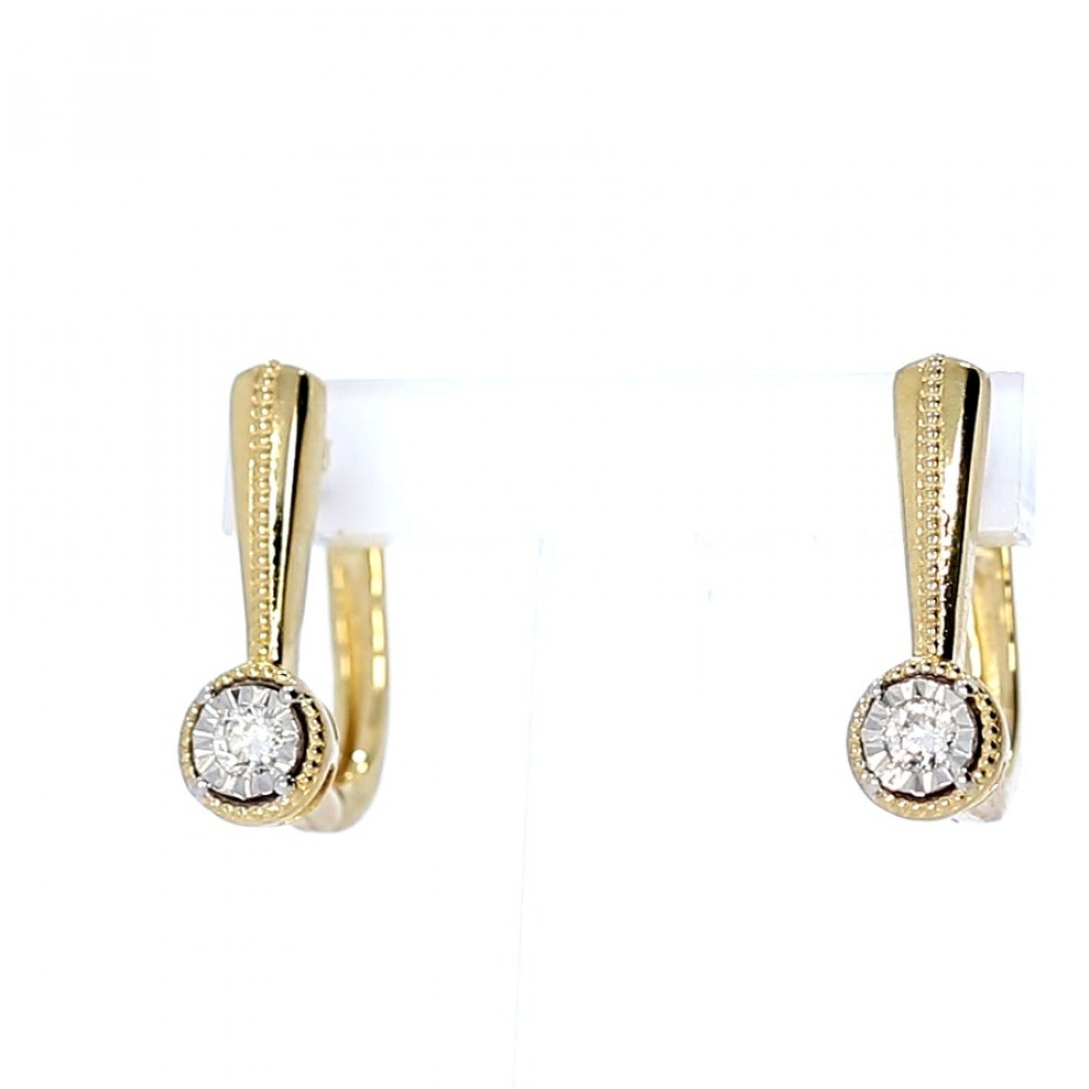 Auksiniai auskarai su briliantais