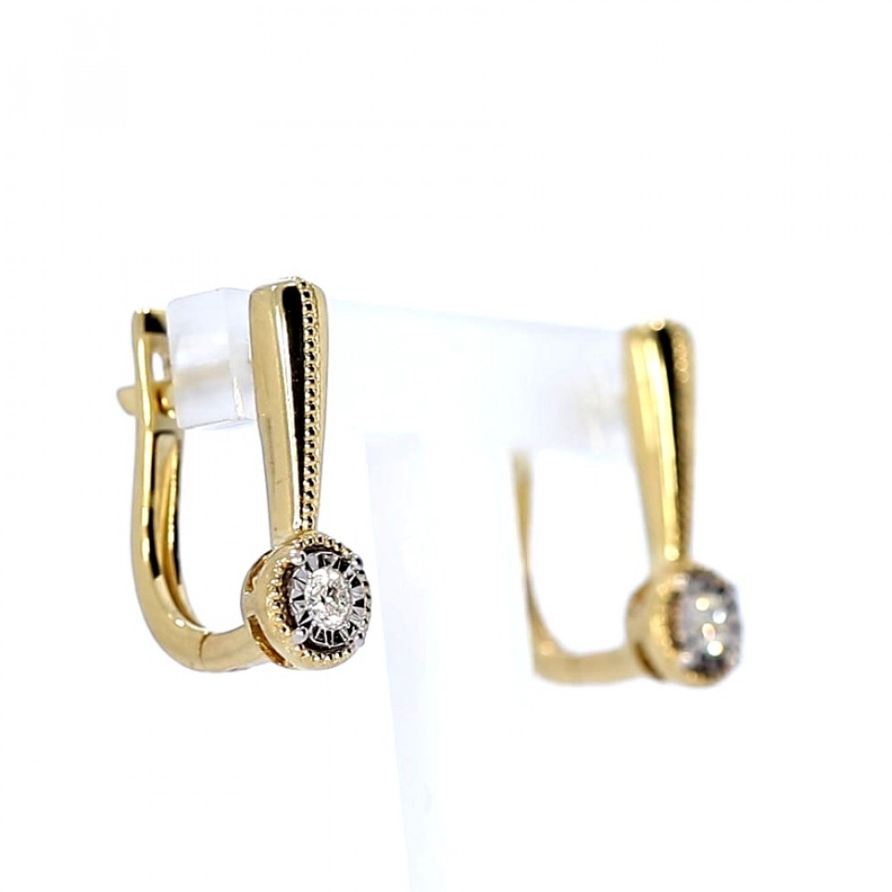 Auksiniai auskarai su briliantais