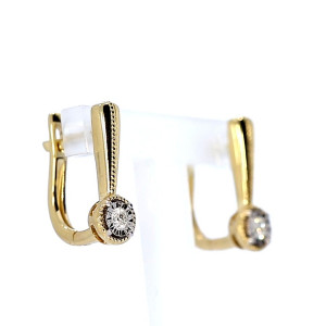 Auksiniai auskarai su briliantais