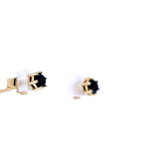 Auksiniai auskarai su juoduoju deimantu