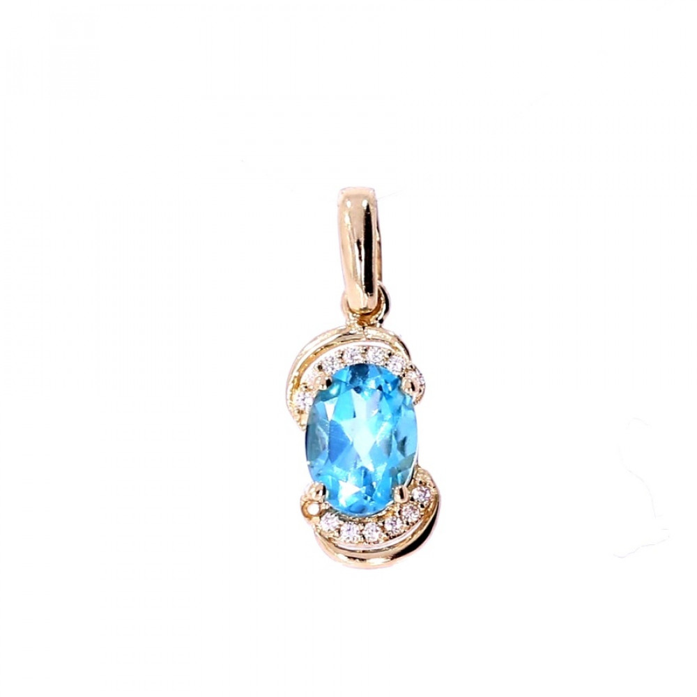 Gold pendant with topaz
