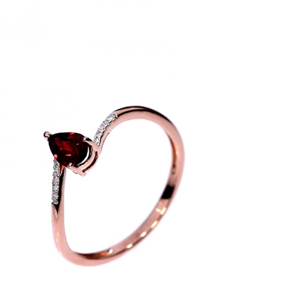 Auksinis žiedas su granatu