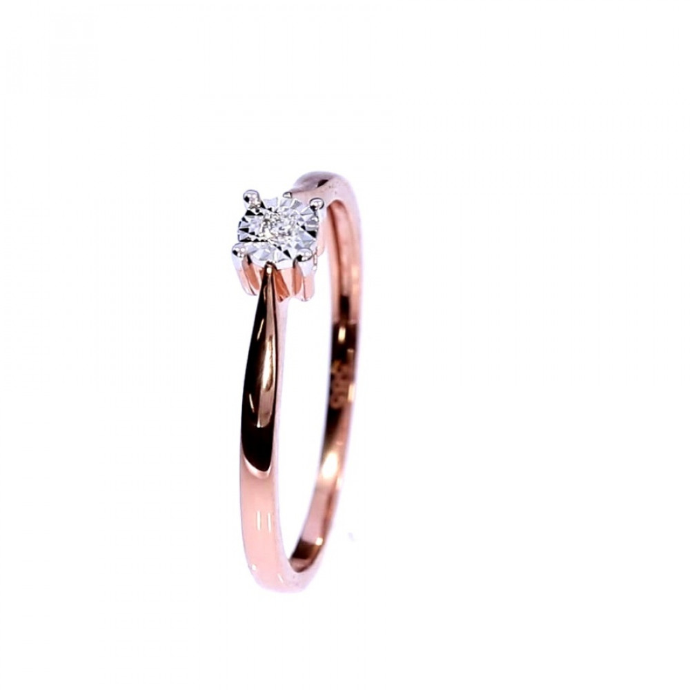 Auksinis žiedas su briliantu