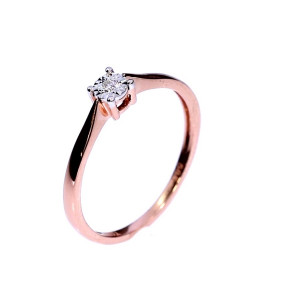 Auksinis žiedas su briliantu