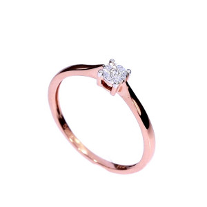 Auksinis žiedas su briliantu