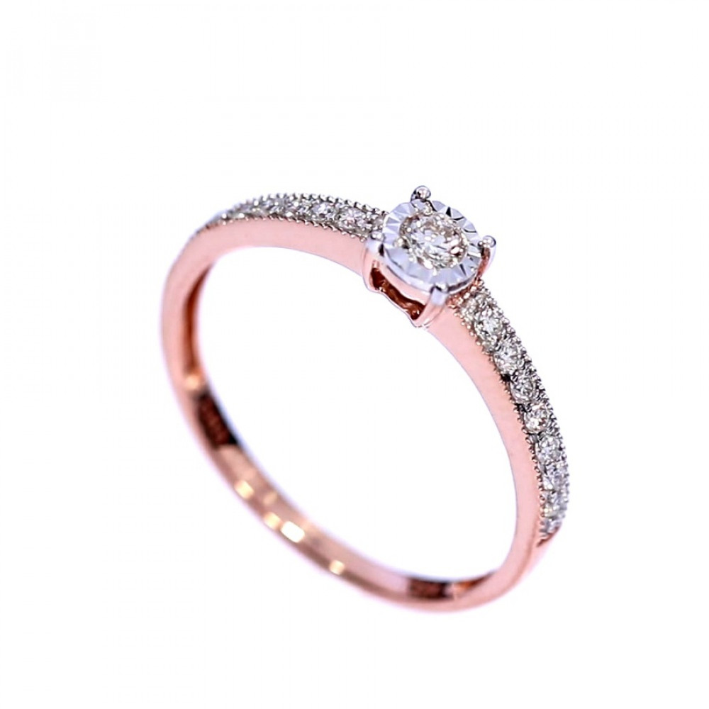 Golden ring with precious stones