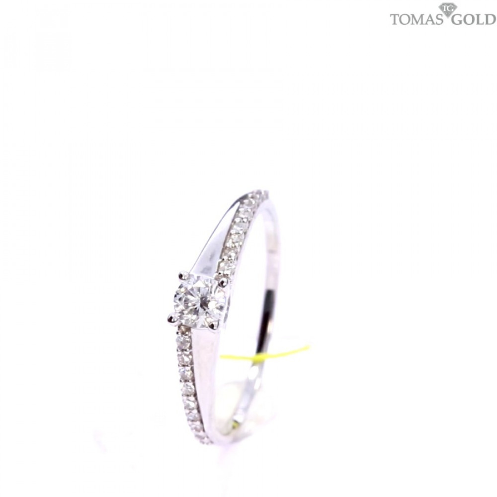 Auksinis žiedas su briliantais