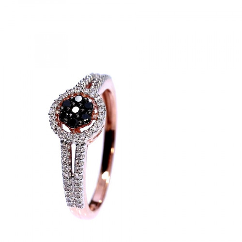 Auksinis žiedas su juoduoju deimantu