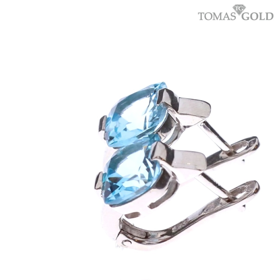 Silver earrings with topaz