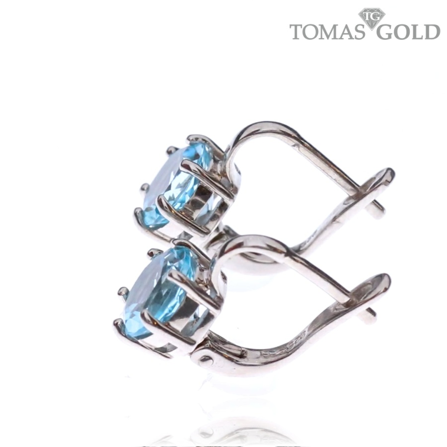 Серебряные серьги с топазом