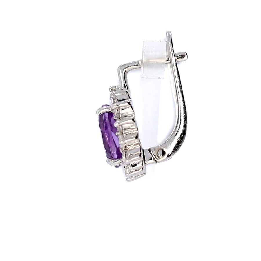 Sidabriniai auskarai su ametistu