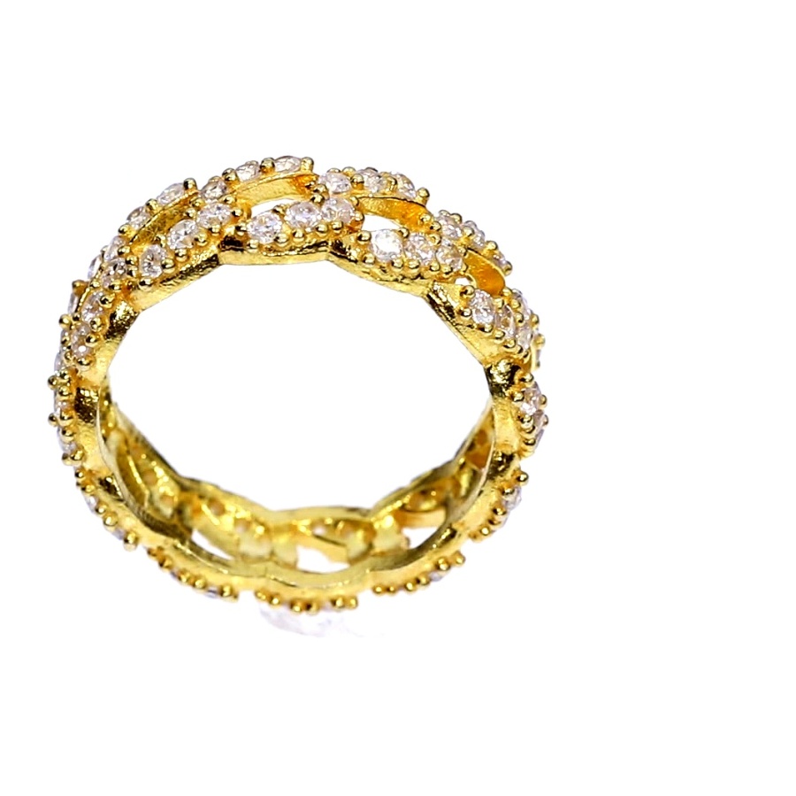 Silver ring with zircon