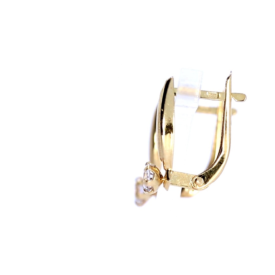 Gold earrings with zircon