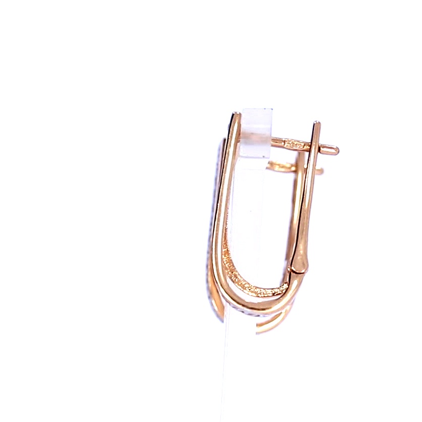 Золотые серьги с цирконом