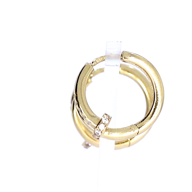 Gold earrings with zircon