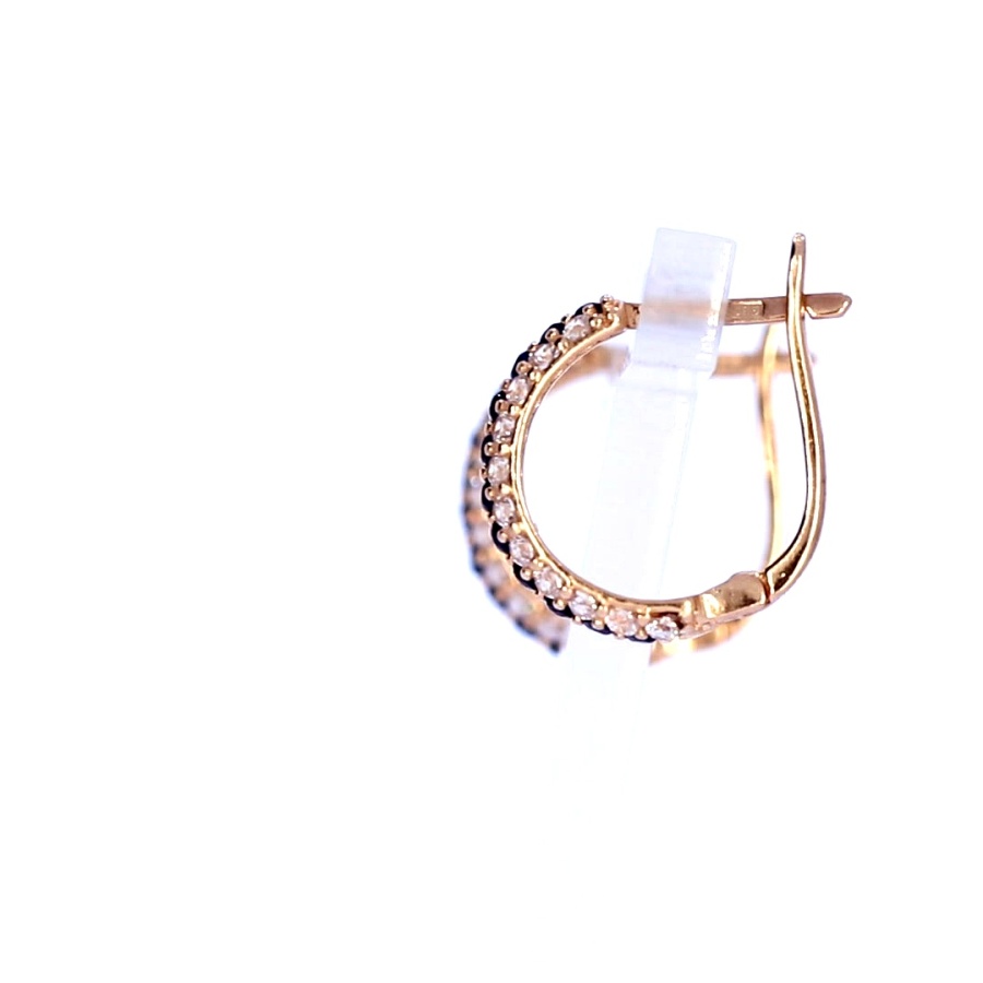 Gold earrings with zircon