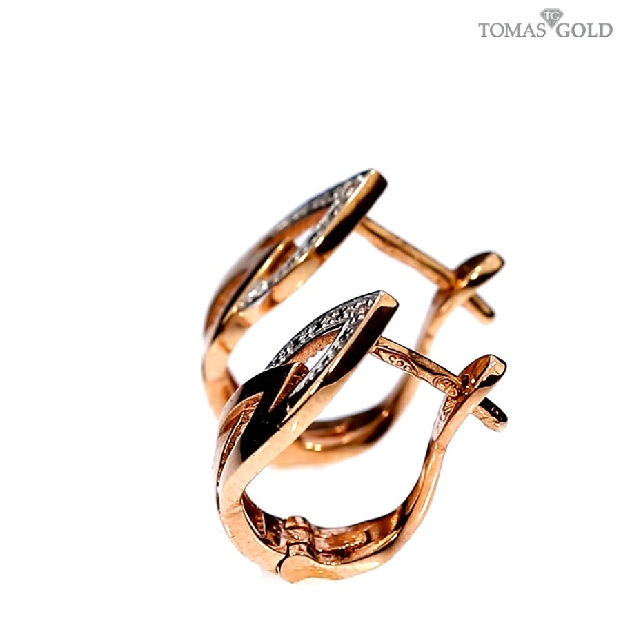 Auksiniai auskarai su cirkoniu