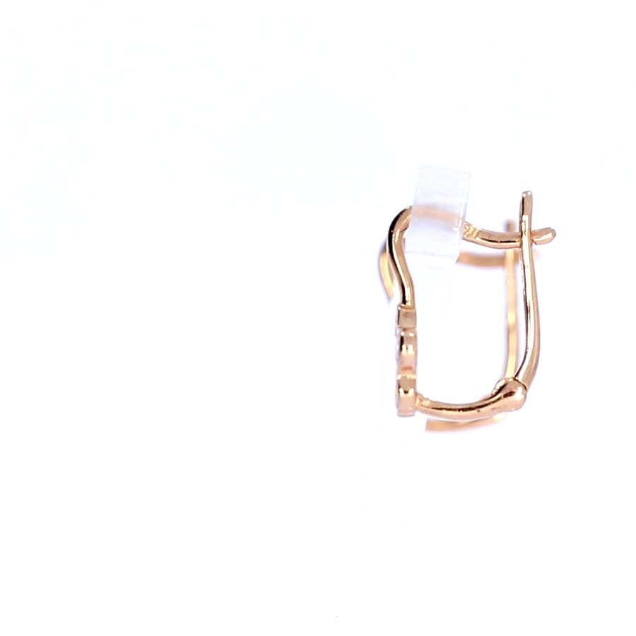 Gold earrings with zircon