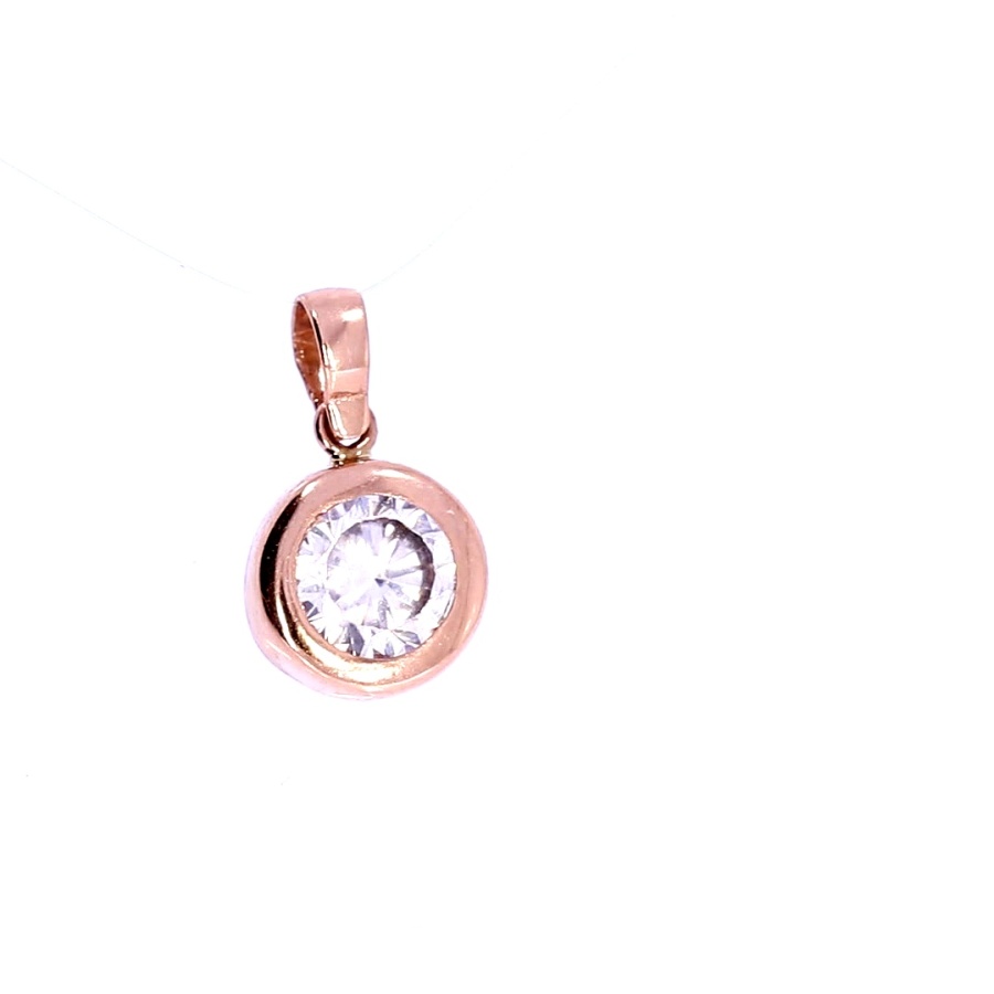 Gold pendant with zircon