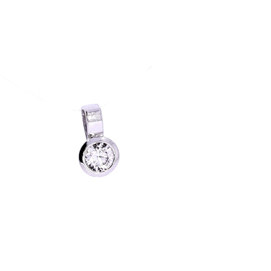 Gold pendant with zircon