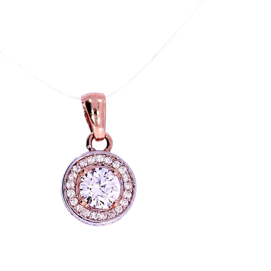 Gold pendant with zircon