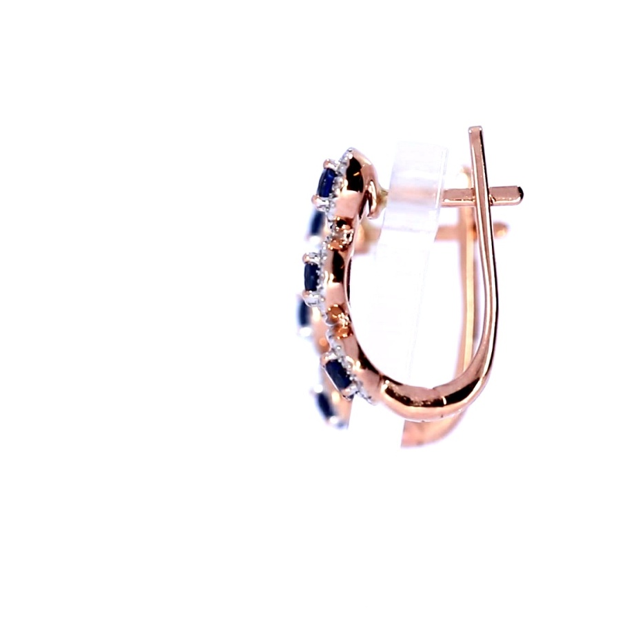 Золотые серьги с сапфиром