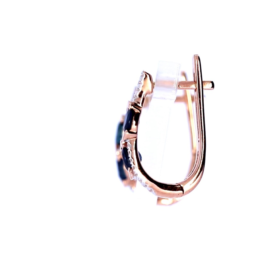 Золотые серьги с сапфиром