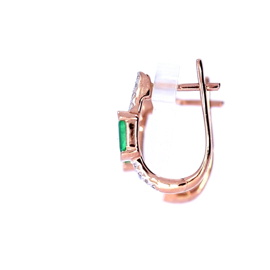 Золотые серьги с изумрудом